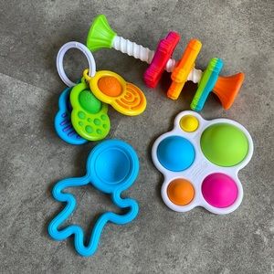 Fat Brain Toy Bundle - spinner, lil dimpl, dimpl and dimpl clutch